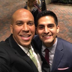 Senator Cory Booker and Christian Callegari, Chief of Staff to LD36 Assemblyman Gary Schaer