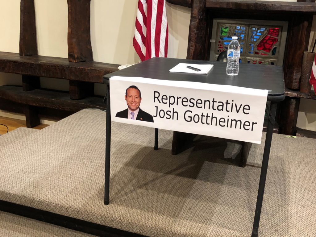 A group of 100 Bergen County Democrats are questioning why U.S. Representative Josh Gottheimer did not attend a town hall event scheduled in Ridgewood, NJ, where they wanted to question their congressional representative about his actions on several political issues, including climate change, Donald Trump, and other issues important to those who elected Gottheimer.