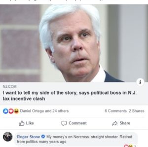 Roger Stone's Facebook post on George Norcross