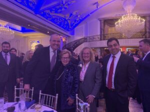 Governor Phil Murphy, Senate Majority Leader Loretta Weinberg, Somerset County Democratic Committee Chair Peg Schaffer, and Murphy COS George Helmy.